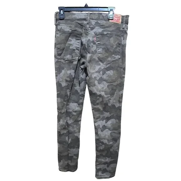 Levis 311 Shaping Skinny Jeans Womens Size 29 Green Camo Cotton Blend Streetwear - Picture 2 of 6
